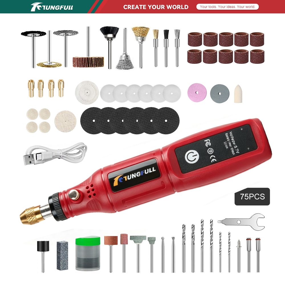 Jewelry Making Drill - TUNGFULL 3.7V Bezprzewodowy Obrotowy Narzędzie Wielofunkcyjne