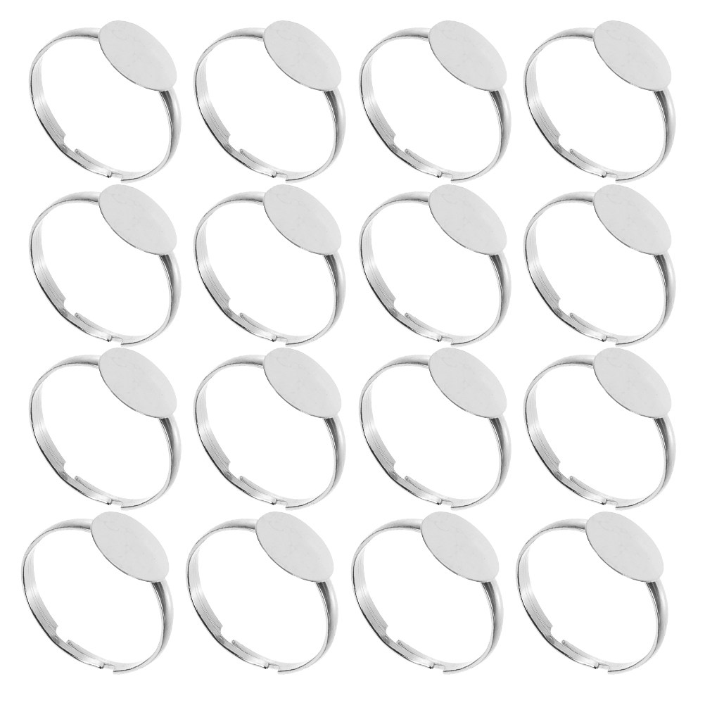 Jewelry Making Gemstones - 50 sztuk – regulowane puste pierścienie,