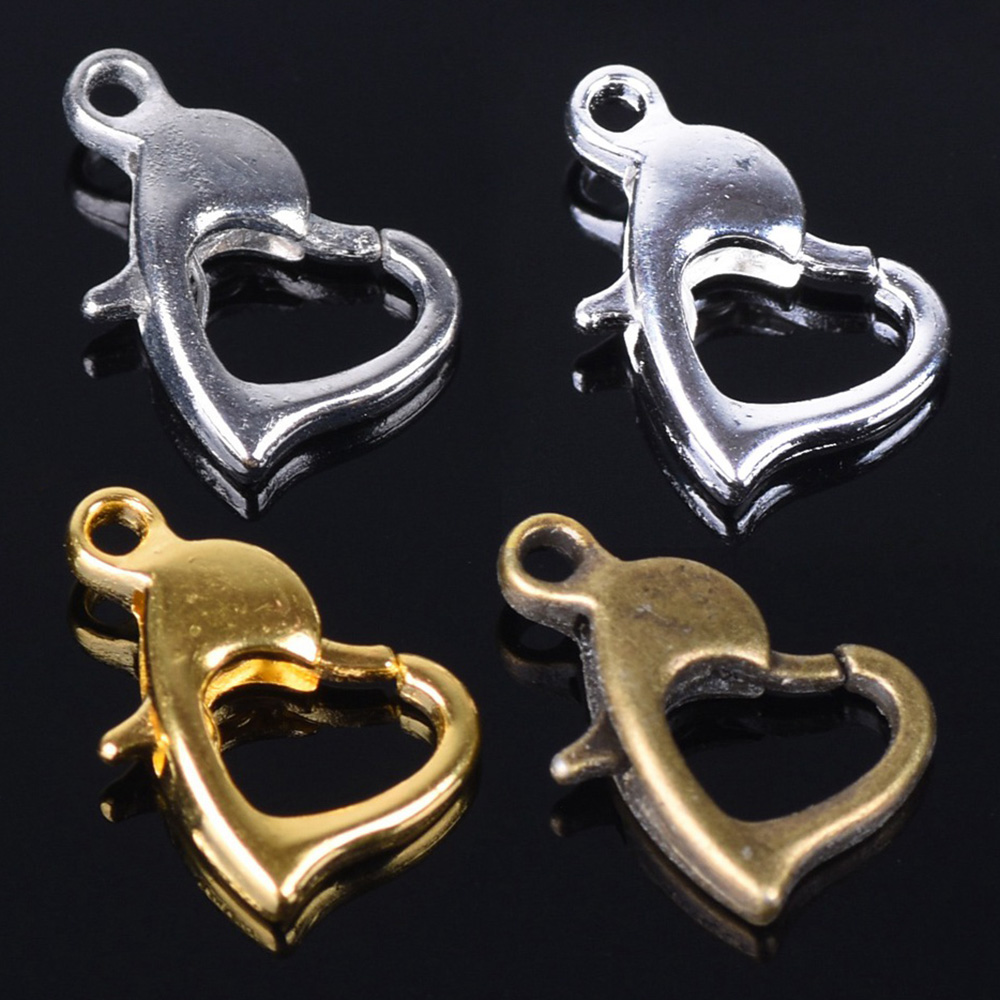 Lobster Clasp Silver - 30 sztuk 12x8mm złoty/srebrny/brązowy kolor metalowy
